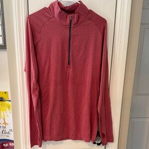 lululemon athletica Men's Long Sleeve Quarter-Zip Top in Heathered Red